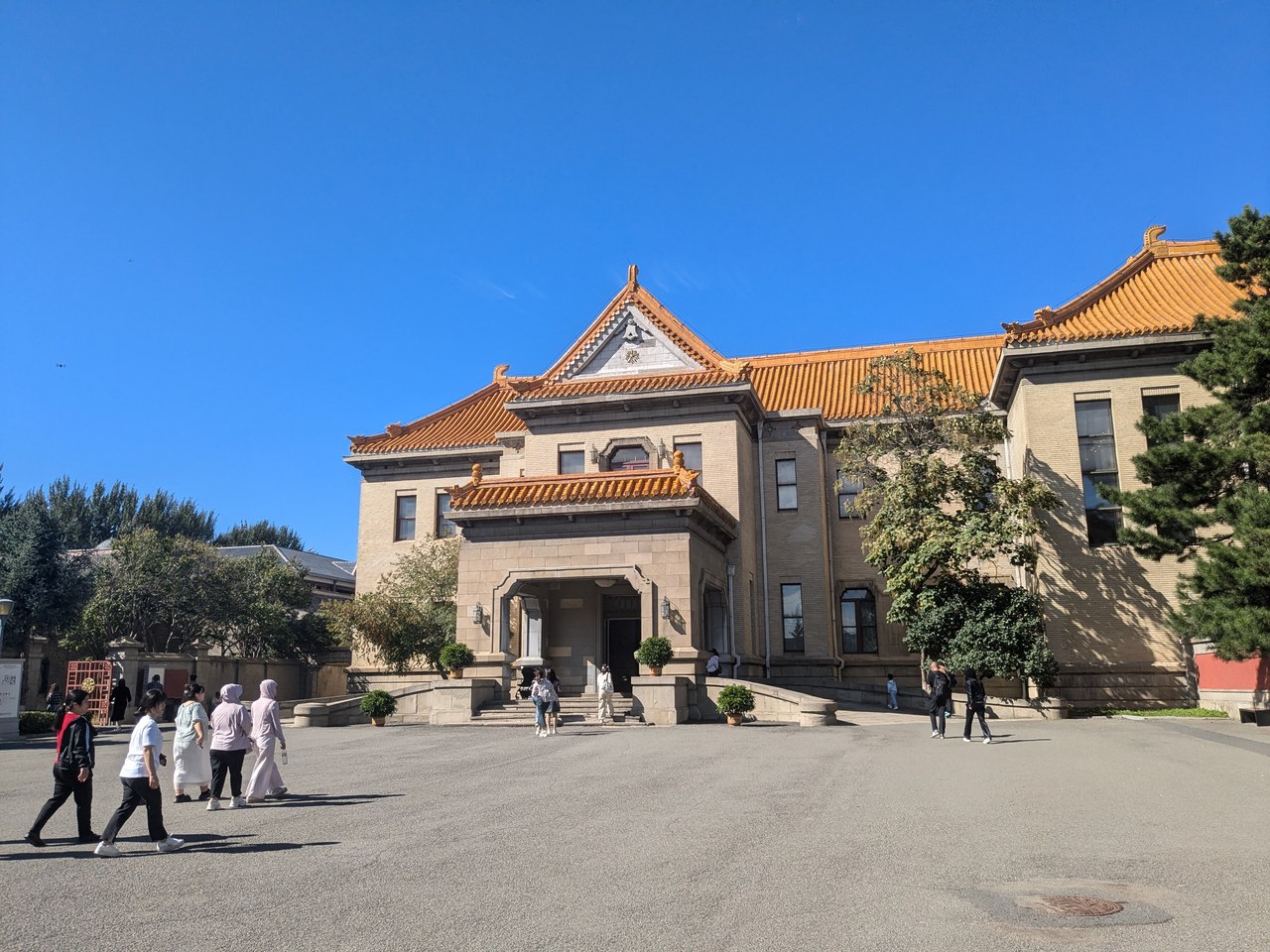 Tongde Hall and its forecourt at the former Manchukuo palace museum in Changchun.